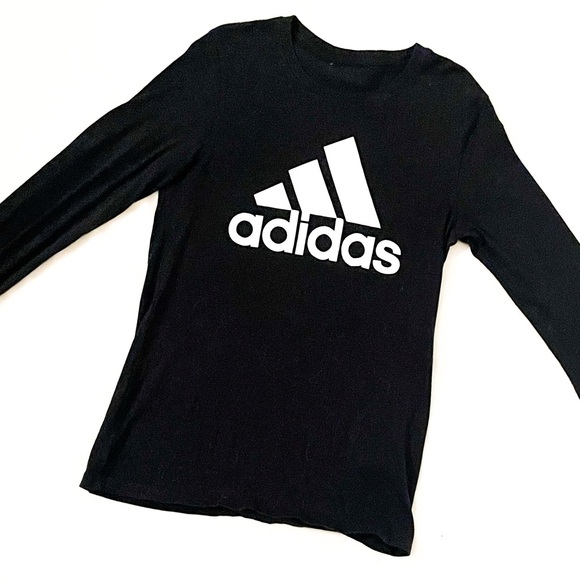 Adidas Long Sleeve Tee in Black and White Size L kids - Picture 1 of 4